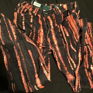 Jaded-London Men's Red and Black Matrix Jeans